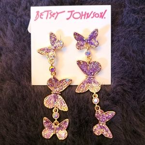 🦋 Betsey Johnson linear butterfly earrings 🦋